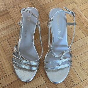 Women's Gold Strappy Sandals